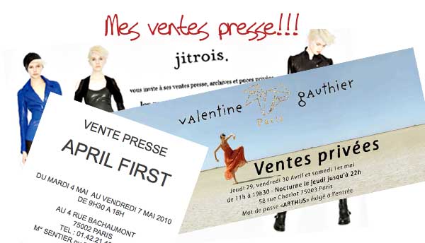 Ventes presse et ventes privées